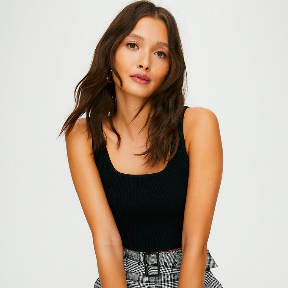 NWOT Black Aritzia Babaton Arjun Knit Tank Top